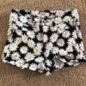 High waisted jean shorts